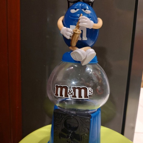 M&M's Candy Dispenser with Blue Saxophone Figure