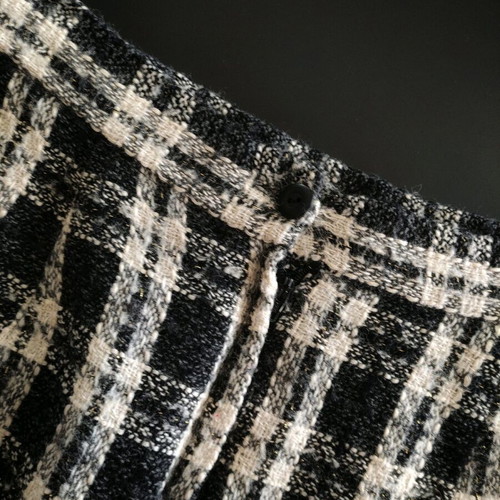 Vintage wool set with plaid skirt and knit tank top used