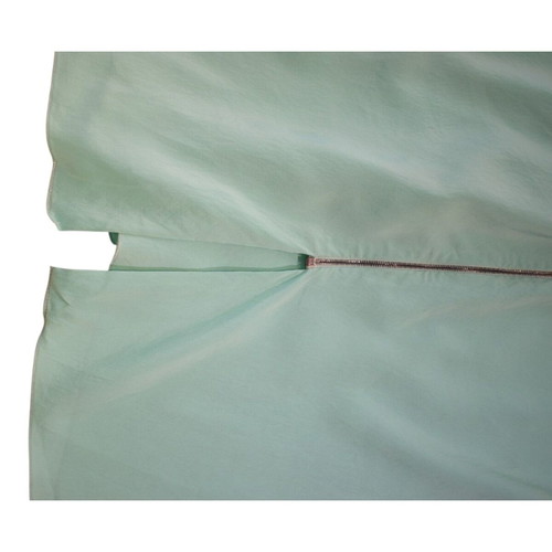 Roland Mouret silk midi seafoam dress with draped V neckline
