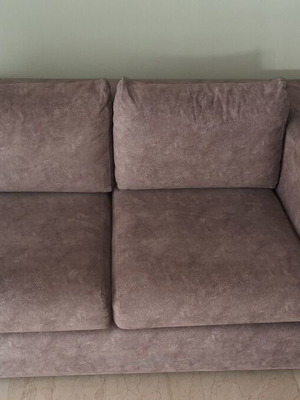 Two-seater corner fabric sofa, grey