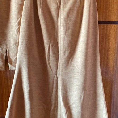 Co-ord set two-piece top and maxi skirt like new, beige camel