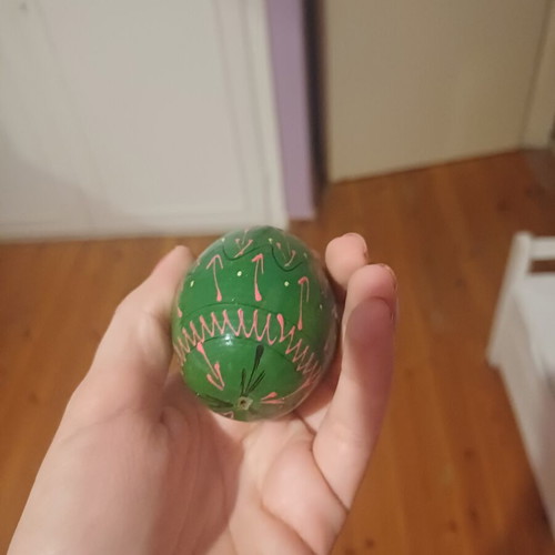 Decorative Easter egg wooden Pysanka style