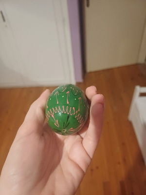 Decorative Easter egg wooden Pysanka style