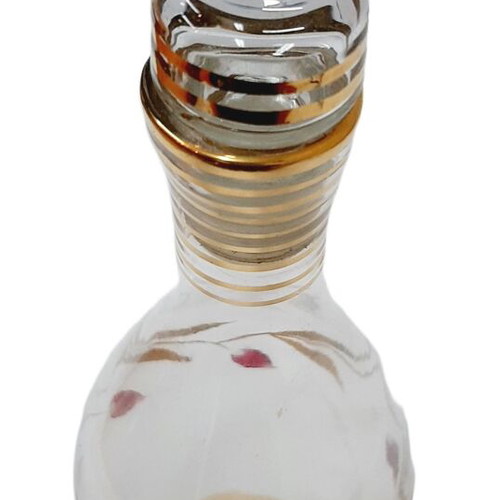 Vintage glass decanter hand-cut and hand-painted 25 oz like new