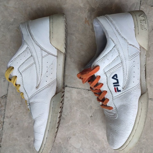 Fila sneakers white used, leather, size 43, vintage look