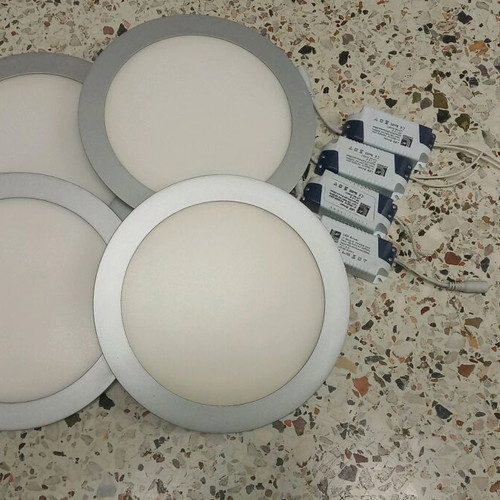 Recessed lighting panels 25 watt 4000k ADELEQ used, pack of 4 silver frame