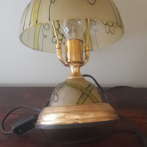 Retro table lamp stained glass like new
