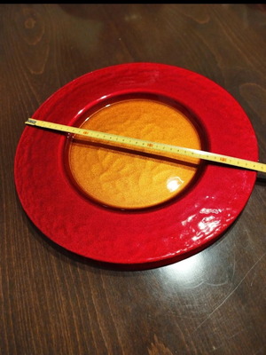 Decorative glass platter like new