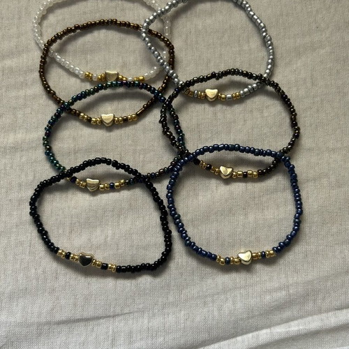 Fashion jewellery set with 6 pairs of earrings, 7 handmade bracelets and watch new, multicolor