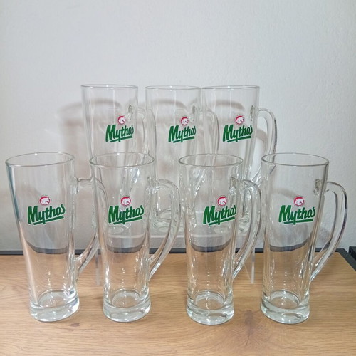 Mythos beer glass set of 7, 0.3 L, new