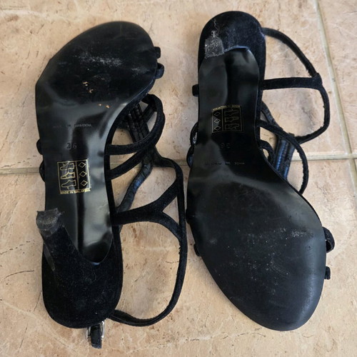Charles & Keith strappy heeled sandals used, black, size 36