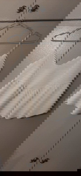 Zara top γκοφρε ύφασμα, small