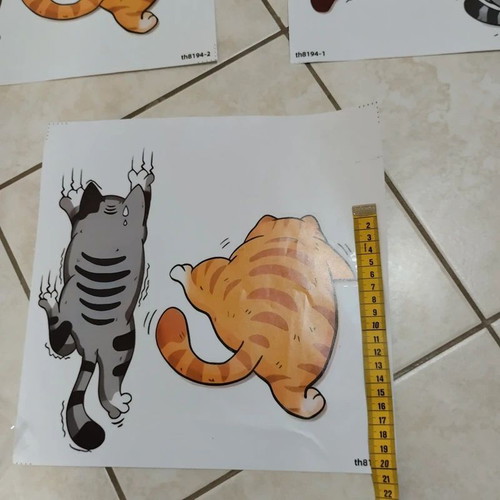 Cat stickers for kids room, pack of 6, new