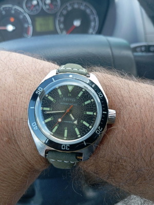 Vostok 1970 wristwatch like new with leather strap
