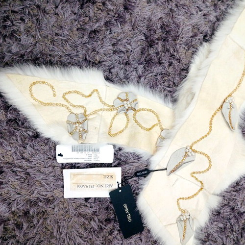 Celestino fur scarf new, 100% rabbit fur and leather
