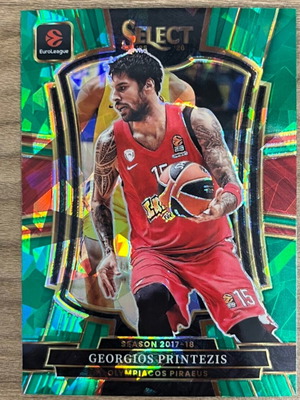 Georgios Printezis Green Prizm 1/5 Panini Select EuroLeague card