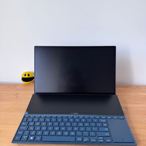 Asus ZenBook DUO UX482EAR laptop used with ScreenPad Plus dual touchscreen