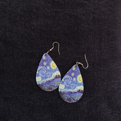 Starry Night earrings new, blue
