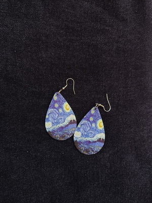 Starry Night earrings new, blue