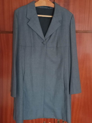 Handmade women's Hugo Boss coat custom made, gray, size M/38