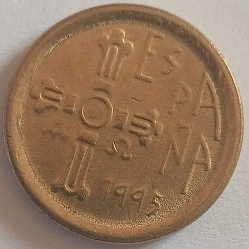 1995 Spain 5 Pesetas Coin used, km946
