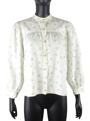 Norr Women's Shirt Size S White With Green Floral Pattern Like New