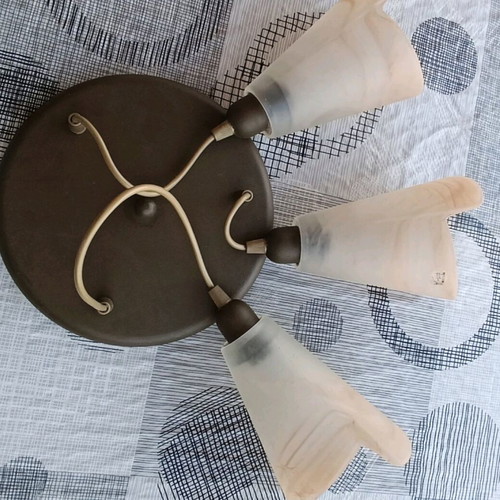 Vintage ceiling light with three E14 bulbs like new