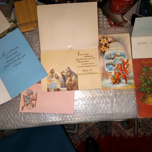 Christmas cards used, unique from foreign and Greek countries