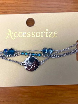 Ασημένιο γυναικείο βραχιόλι Accessorize καινούργιο, τριπλό