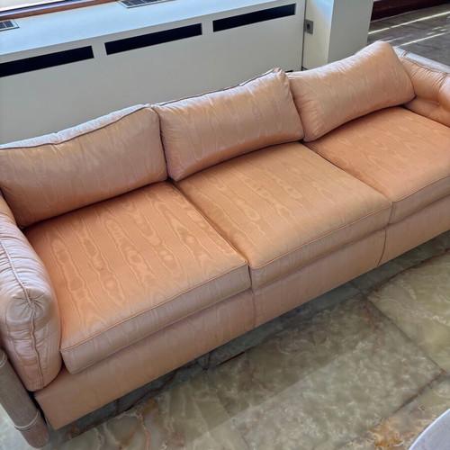 Vintage Bamboo sofa set like new, 3-seater couch with 2 armchairs and 2 tables