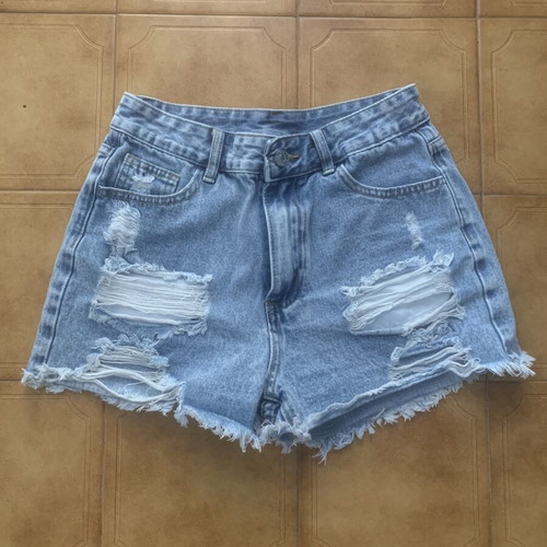 Shein women's denim shorts like new, size M, gray and blue