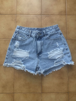 Shein women's denim shorts like new, size M, gray and blue