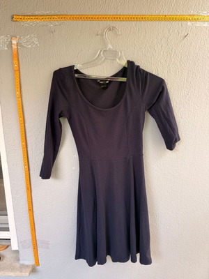 H&M Basic mini dress purple with 3/4 sleeve like new