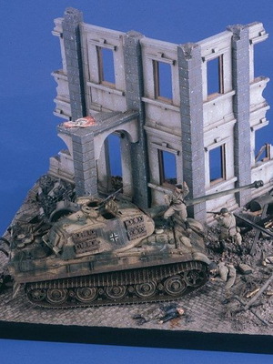 1/35 German Ruined House Model New, synthetic plaster