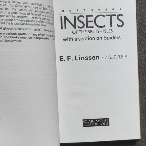 Insects by E.F. Linssen Penguin Observers pocket size like new
