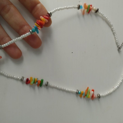 Beaded necklace 52 cm adjustable, new