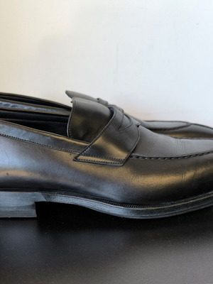 Canali Men's Black Moccasins Size 43.5 Like New Made in Italy