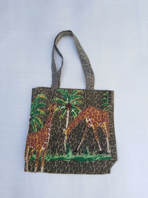 Tote bag shoulder fabric with giraffe print new