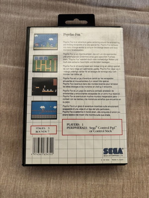 Psycho Fox SEGA Master System game, complete