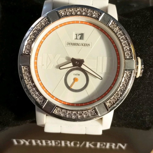 Dyrberg Kern quartz watch like new with crystals and rubber strap