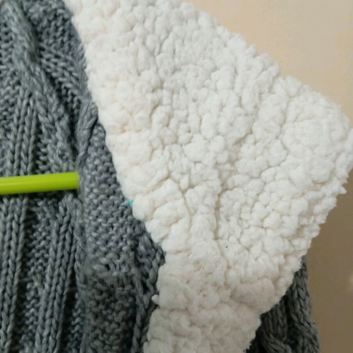 Zara thick cardigan like new, white and gray, size S