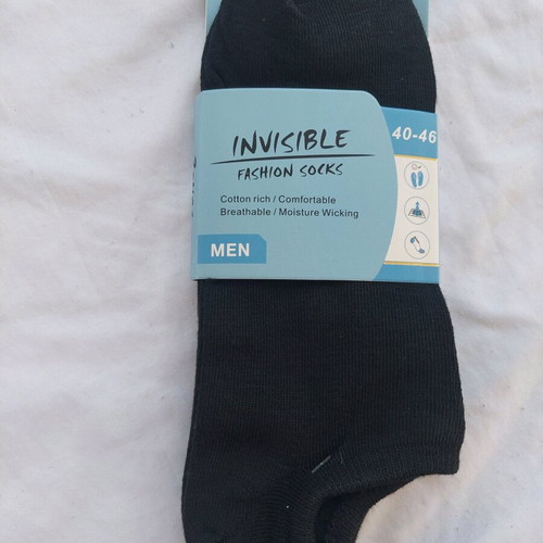 Cotton men's socks new, pack of 3 pairs, black