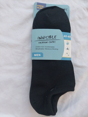 Cotton men's socks new, pack of 3 pairs, black