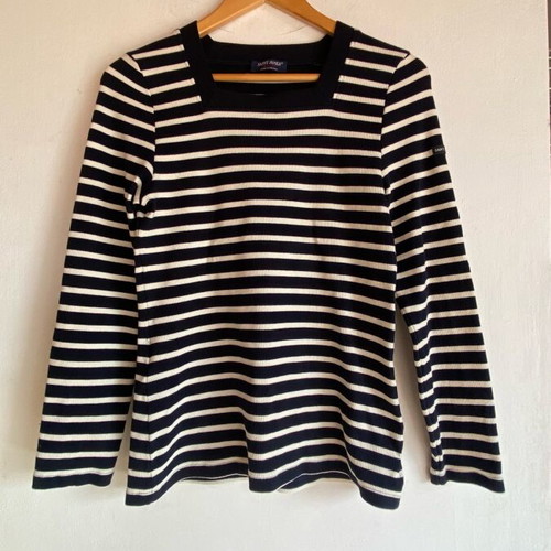 Saint James cotton pullover like new, classic navy and white