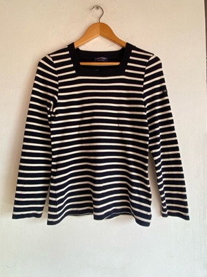 Saint James cotton pullover like new, classic navy and white