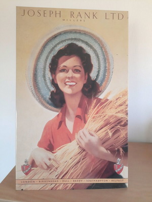 Vintage Joseph Rank Ltd metal enamel advertising sign like new