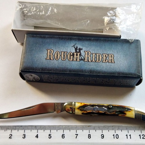 Rough Rider Small Toothpick Stag Knife New with Deer Antler Handle