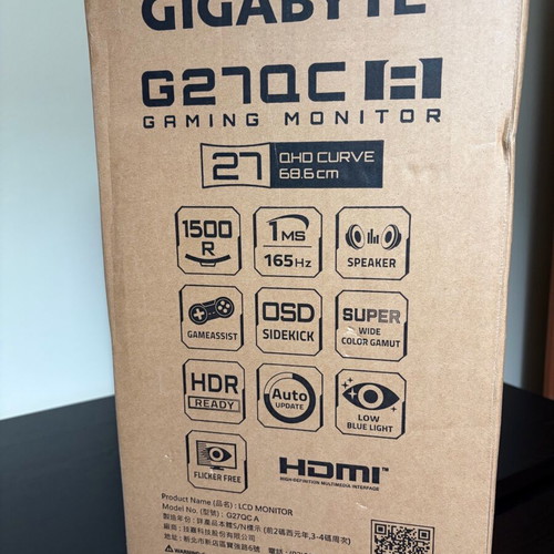 Gigabyte G27QC A 27" QHD VA Curved Gaming Monitor new