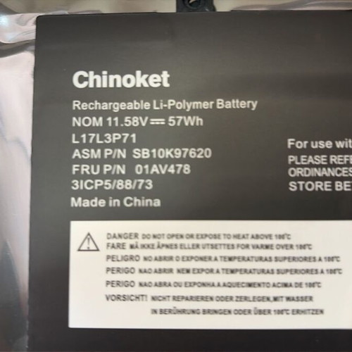Lenovo ThinkPad T480S new battery 01AV478 57Wh 11.58V