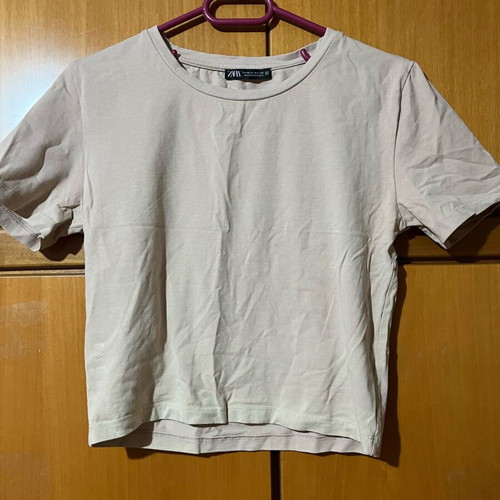 Zara basic crop top beige like new, size M